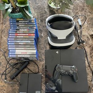 Sony PlayStation 4 500 GB with 18 Games and PS VR Bundle - Full Setup, Tested